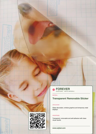 Transparent removable sticker